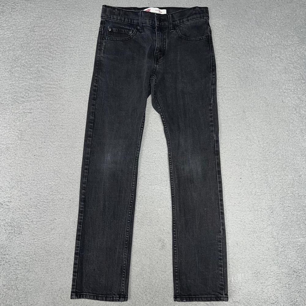 VTG Levi's 511 Jeans Women Sz 12 (26x26) Black Denim Slim Fit Straight Batwing